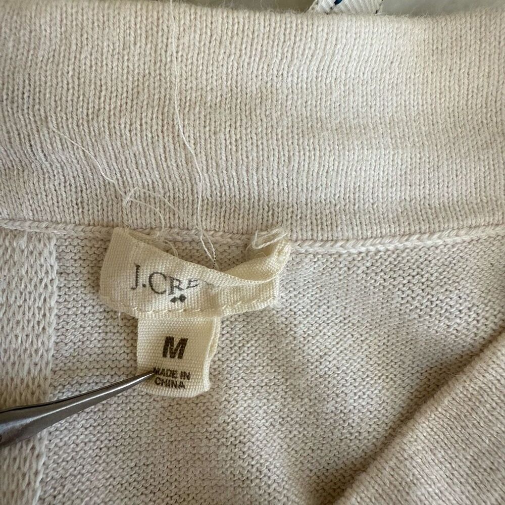 J. Crew 100% cotton beige back tie sweater size M - Picture 4 of 7